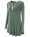 YaYa Bay Tunic T Shirt, Women's Vintage Henley Notch Neck Tunic XL Tunic Grass Green Tunics Longline Casual Loose Flowy Tunic Blouse Top with Cute Buttons