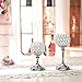 VINCIGANT Silver Crystal Pillar Candle Holders Set of 2 for Votive Tealight Candles/Modern Home Decor Gift for Anniversary Celebration/Table Centerpieces,8 and 10 Inches Tall