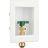 (1 Pack) Lidertik 1/2 inch Push-to-Connect Pre-Assembled Ice Maker Outlet Box Valve 1/4 inch Recessed Refrigerator Water Line