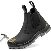 TAERDUN Steel Toe Work Boots for Men Slip-on Chelsea Boot, 6" Safety Shoes | TAERDUN ASTM Safety Boot, Comfortable Welding Botas de Trabajo Work Shoes Waterproof, Lightweight Industrial &amp; Construction