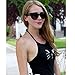Halter Crop Top Women Black Sexy Cat Backless Strapless T Shirt for Juniors Teens
