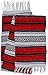 El Paso Designs Mexican Yoga Blanket – Colorful Falsa Serape Throw for Yoga, Beach, Picnic, Saddle, or Home Décor – Soft Woven Boho Blanket (Red)