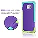 TILL for Galaxy S6 Edge Case, (TM) Ultra Slim 3 Color Hybrid Impact Anti-Slip Shockproof Soft TPU Hard PC Bumper Extra Front Raised Lip Case Cover for Samsung Galaxy S6 Edge G925 [Purple]
