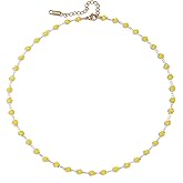 IVY TAILI Beaded Choker Necklace for Women Dainty 14K Gold Plated Crystal Necklace Gold Bead Necklace Boho Choker Necklace Gemstone Beaded Necklace Jewelry Gifts for Women