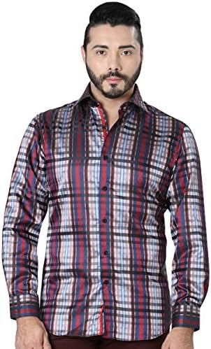 Camisa Casual M/Larga Centenario 100% Microfiber ID 41182 CW2G Rojo (2XL)
