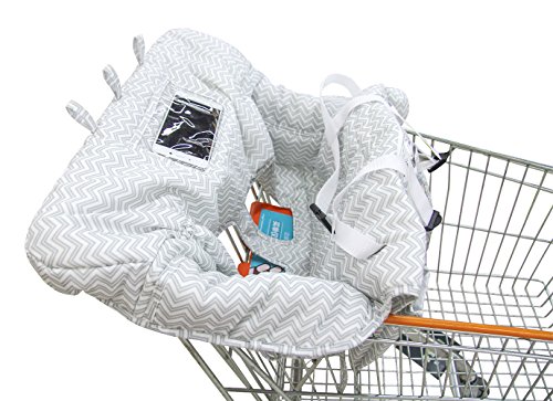 Winthome Grocery Shopping Cart Baby Seat Cover, shopping cart cover, folding shopping cart cover, Restaurant High Chair Holder for Boys, Girls, Infants, Toddler(White)
