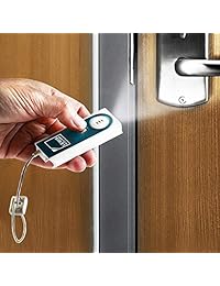 Lewis N Clark - Alarma de puerta de viaje + protector de ventana portátil para el hogar, sistema de seguridad a batería para hotel, dormitorio, apartamento y dormitorio, con linterna LED integrada), 7393-Red