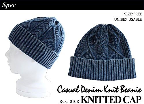 Amazon Co Jp デニムニットキャップ ニット帽 Rcc 010r Navy 服 ファッション小物