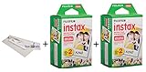 Fujifilm Instax Mini 9 Film Set of 2 Twin Packs = (40 Sheets) Instax Mini 9 Film for Fuji Instant Camera + Free Microfiber Cleaning Cloth