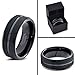 Charming Jewelers Tungsten Wedding Band Ring 8mm Men Women Comfort Fit Black Bevel Edge Brushed Polished Size 9.5