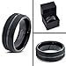 Tungsten Wedding Band Ring 8mm for Men Women Comfort Fit Black Beveled...