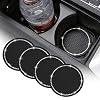 4 Pack Bling Car Coasters, 2.75 Inch Bling Crystal Rhinestone Soft Rubber Universal Anti-Slip Glitter Cup Mats Auto Cup…