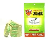Mosquito Guard Repellent Bands / Bracelets (Travel 5 Pack) 100% All Natural, Citronella, Lemongrass Oil, Non Toxic and DEET FREE. Bug and Insect Repellent