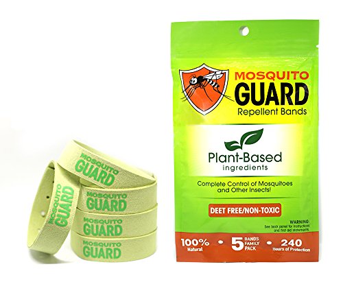 Mosquito Guard Repellent Bands / Bracelets (Travel 5 Pack) 100% All Natural, Citronella, Lemongrass Oil, Non Toxic and DEET FREE. Bug and Insect Repellent Mosquito Guard Repellent Bands / Bracelets (Travel 5 Pack) 100% All Natural, Citronella, Lemongrass Oil, Non Toxic and DEET FREE. Bug and Insect Repellent