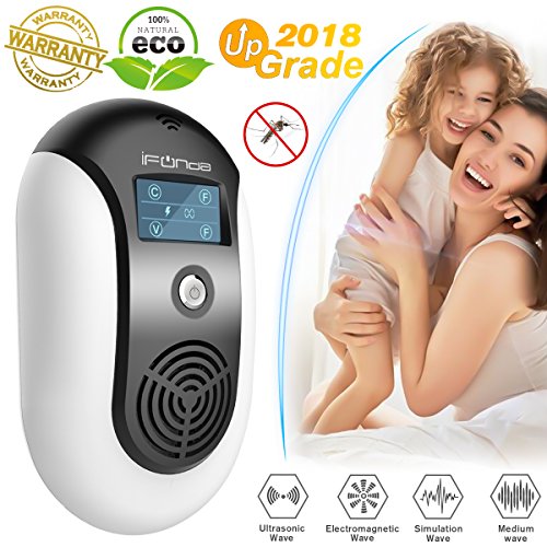 Mosquito Repellent, Electronic Ultrasonic Pest Repeller Variable Frequency Mouse Pest Repellent Effective Indoor Home Plug-in Bug Repellent Pest Control for Wasp Squirrel Cockroach (Repellent-Black)