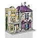 Wrebbit 3D Harry Potter Diagon Alley Collection: Quality Quidditch Supplies & Slug Jiggers/Ollivander's Wand Shop & scribbulus/Madam Malkin's & Florean Fortescue's Ice Cream Combo Pack