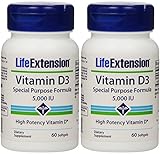 Life Extension Vitamin D3 5000 IU 60 softgels (Pack of 2)