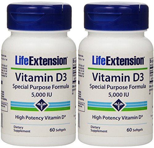 Life Extension Vitamin D3 5000 IU 60 softgels (Pack of 2) Life Extension Vitamin D3 5000 IU 60 softgels (Pack of 2)