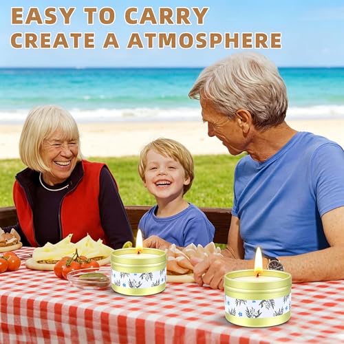 Citronella Candles Outdoor, Outdoor Candles Lemon Garden Lemongrass Natural Soy Wax - Up to 120-160 Hours Burning Time Scented Candle for Picnic, Camping, Patio