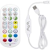 ADRESUNO DC 5V USB WS2812B LED Strip Controller for LED Module Pixel Strip Light, 1M/3.3FT 3pin JST Connector,Bluetooth/Music APP/3Key Remote Control (USB(2.4G))