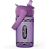 CamelBak Crayola Flip Straw Kids Water Bottle, Tritan Renew, Spill-Proof, 14oz, Violet