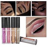 Creazy 6 Pcs Metallic Shiny Smoky Eyes Eyeshadow Waterproof Glitter Liquid Eyeliner (A)