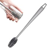 selcouth yyds Baby Bottle Brush Long Handle Soft Silicone Cleaner Grey view 1