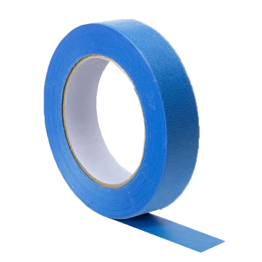 UKCable-Ties Blue Painters Clean Peel Masking Tape 25mm x 50mm UV-Resistant Long Lasting for Indoor/Outdoor (25mm x 50M)