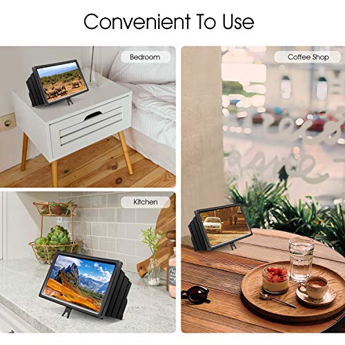Foonii 12'' 3D Screen Magnifier for Cellphone, HD Phone Screen Magnifier for Movies, Videos and Gaming with Foldable Holder Stand, Screen Amplifier Compatible with All Cellphone (Black) - Thumbnail 5