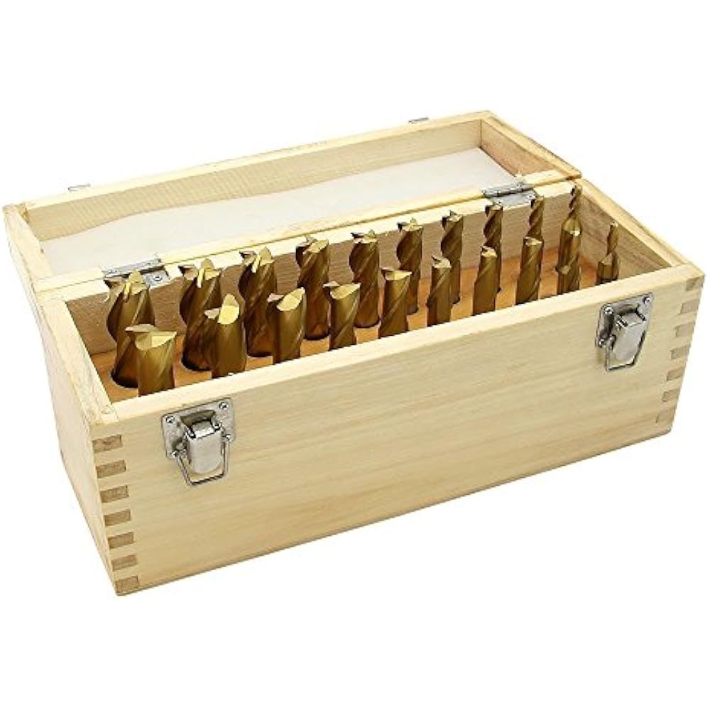 20 PC Titanium Nitride Coated End Mill Set 4 & Flute Tin For Milling