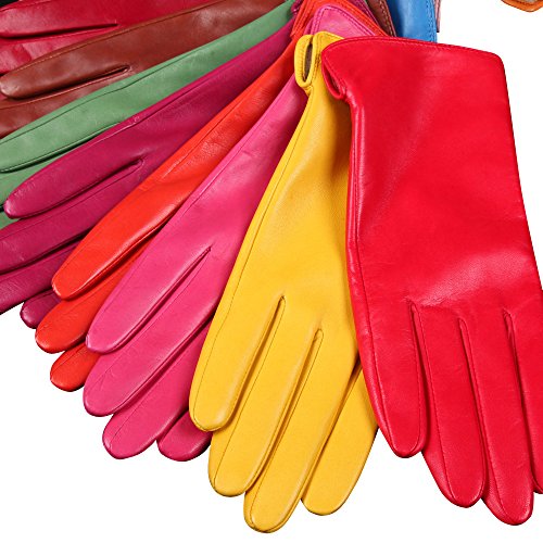 WARMEN Women's Touchscreen Texting Genuine Nappa Leather Glove Winter Warm Simple Plain Cashmere & Wool Blend Lined Gloves (X-Large (8), Black (2017 New Touchscreen/Cashmere Blend Lining))