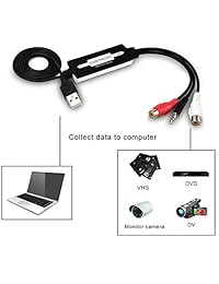 digitnowUSB 2.0 tarjeta de captura de audio Grabber dispositivo, compatible con Mac OS y windows-the LP y Cassette a Digital convertidor cable-transfer cintas cassettes Vinilo antiguo LPS a la PC computadora
