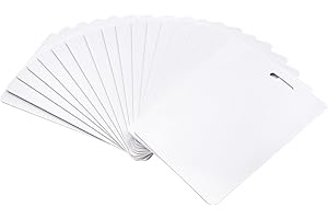 20 Pack-Premium Blank PVC Cards with Slot Punch on Short Side, Lumanious CR80 30Mil (CR8030) Vertical Slot Punch Blank Credit Cards for Business Office Photo ID Badge Printers