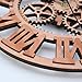 Giftgarden Gear Wall Clock Round Shaped Wooden Handmade for Housewarming Wall Decorative Clocks