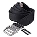 Drizzte 51'' Long Belt Plus Size Double D Ring Mens Canvas Web Belts Black