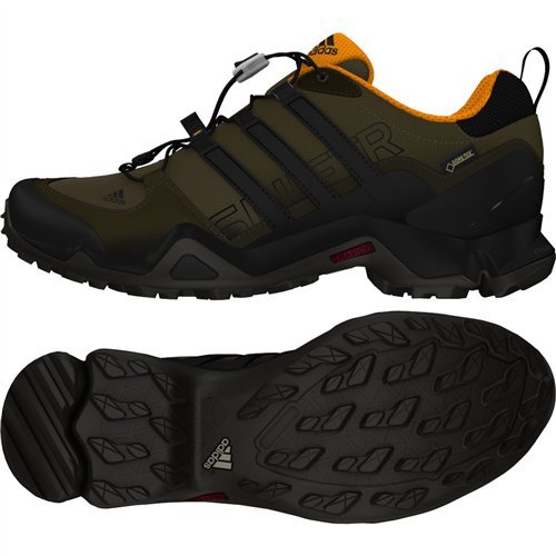 adidas outdoor Men's Terrex Swift R GTX Branch/Black/Umber Hiking Shoes - 8.5 D(M) US