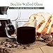 ParkBrew Double Walled Glass Mugs - Includes set of 2 coffee cups, 14. oz. Capacity with Double Wall Glass to Retain Heat in These Large Borosilicate Glass Coffee Mugs