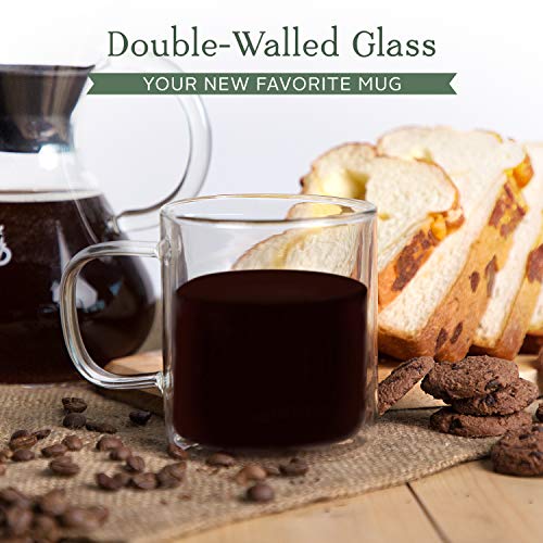 image for ParkBrew Coffee Co. ParkBrew Double Walled Glass Mugs - Includes set o