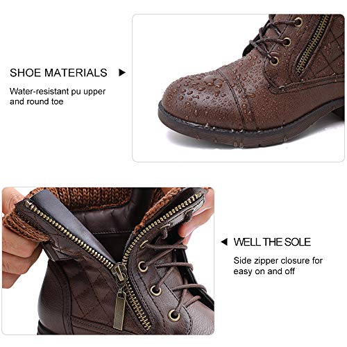 stq women's combat boots lace up ankle booties