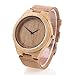 Bamboo Wooden Watch with Genuine Leather Strap Japanese Quartz Movement (Women, Brown 4)