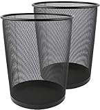 Greenco GRC2708 Round Mesh Wastebasket Trash Cans, 6 Gallon, 2 Count