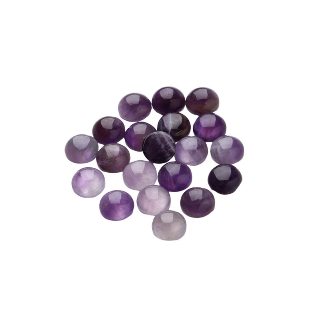 SUPVOX 20pcs Natural Half Round Flat Back Cabochons Stones Beads Amethyst Semi Precious Gemstones Dome Cameos for Jewelry Making 4mm