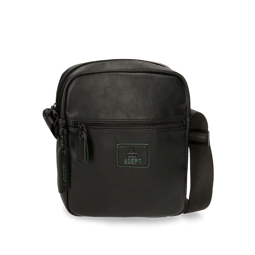 joumma bags,s.l. Adept Axel Messenger Bag Tablet Holder Black 23 x 27 x 7 cm Synthetic Leather, Black/White, Shoulder Bag Holder Tablet