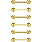 VCMART 12mm-18mm 14G Tongue Rings Nipple Straight Barbells Surgical Steel Body Piercing Jewelry