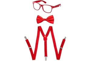 Dress Up America Neon Suspender, Bow-tie, Sunglasses, Accessory Set - Adult and Kids Size Suspenders