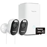 Reolink Outdoor Security Camera System, 2K Plug-in Cameras, 5G/2.4GHz Wi-Fi | 256GB microSD Card Included, Max.512GB&times;2 Storage, Smart Detection, 24/7 Offline Recording, Home Hub with 2x Lumus