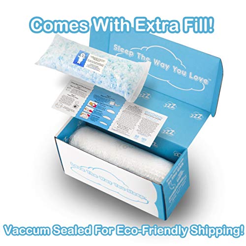 Snuggle-Pedic Supreme Plush Ultra-Luxury Hypoallergenic Bamboo Shredded Gel-Infused Memory Foam Pillow Combination with Adjustable Fit & Zipper Removable Kool-Flow Cooling Pillow Cover (Standard)