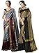Elina fashion Pack of Two Sarees For Indian Women Cotton Art Silk Printed Weaving Border Saree || Sari Combo (Multi 10)