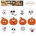 Unomor Halloween Crafts for Kids, Foam Pumpkin Crafts DIY Ghost Skull for Halloween Party Games -12SET: 12pcs Stickers,12pcs White Board, 81pcs Diamond Stickers