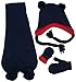 N'Ice Caps Little Boys Fleece Lined Knitted 3PC Set with Poms